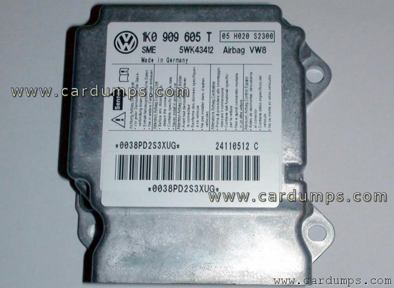 Seat Altea airbag 95160 1K0 909 605 T Siemens 5WK43412