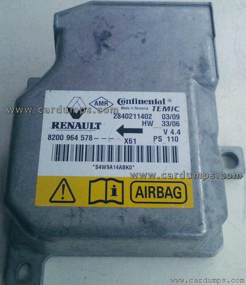 Renault Kangoo airbag 95160 8200 964 578 Continental 2840211402