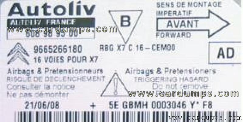 Citroen C5 airbag 95320 96 652 661 80 Autoliv 608 98 95 00