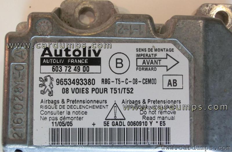 Peugeot 307 airbag 95320 96 534 933 80 Autoliv 603 72 49 00