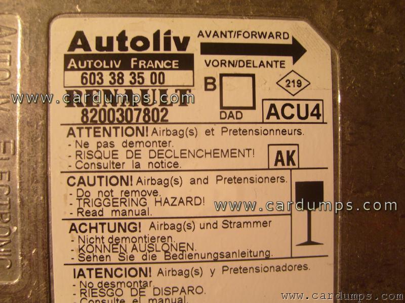 Renault Megane airbag 95160 603 38 35 00 Autoliv 8200 307 802