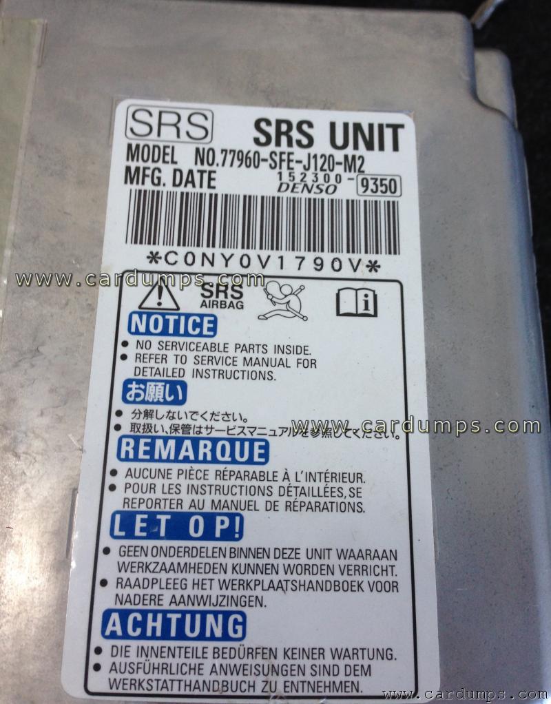 Honda Odyssey 2006 airbag S29430 77960-SFE-J120-M2 Denso 152300-9350