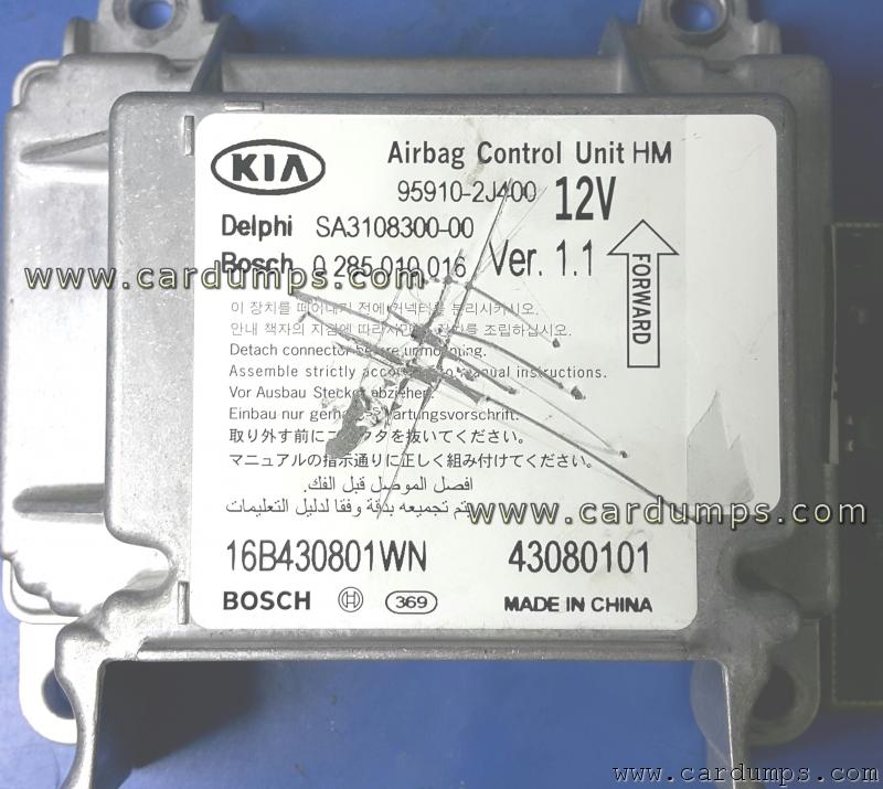 Kia Borrego 2008 airbag 95640 95910-2J400 Delphi SA3108300-00 Bosch 0 285 010 016