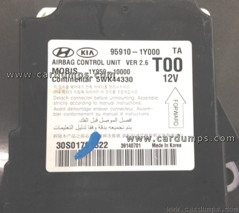 Kia Picanto airbag 25128 95910-1Y000 Mobis 1Y959-10000 Continental 5WK44330