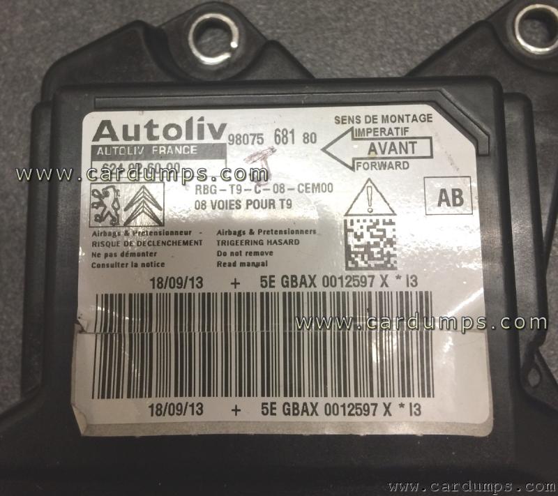 Peugeot 308 2014 airbag uPD70F3624 98 075 681 80 Autoliv 624 92 60 00