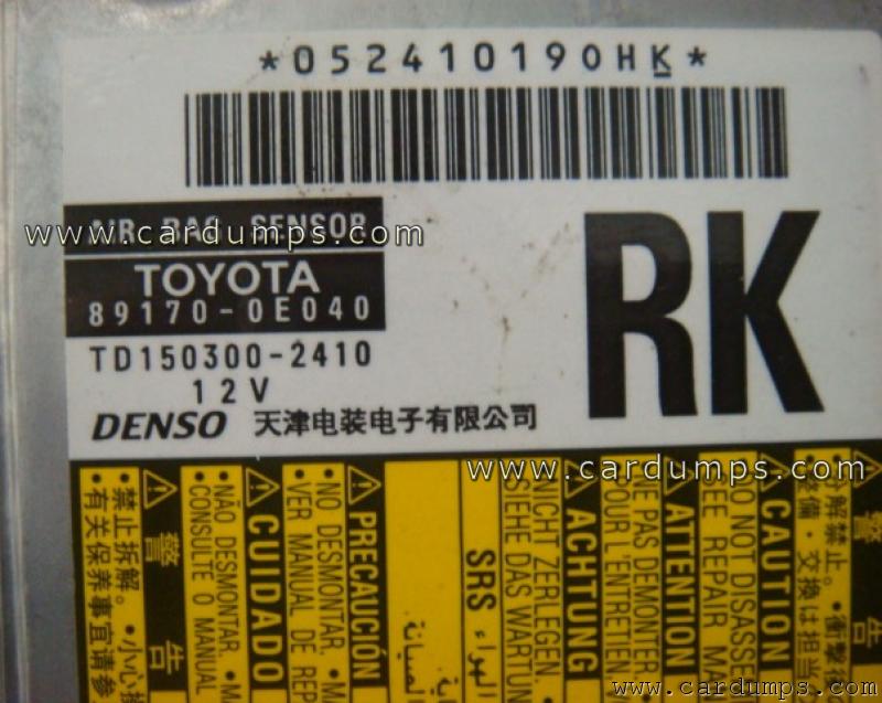 Toyota Highlander 2010 airbag 93c66 89170-0E040 Denso TD 150300-2410