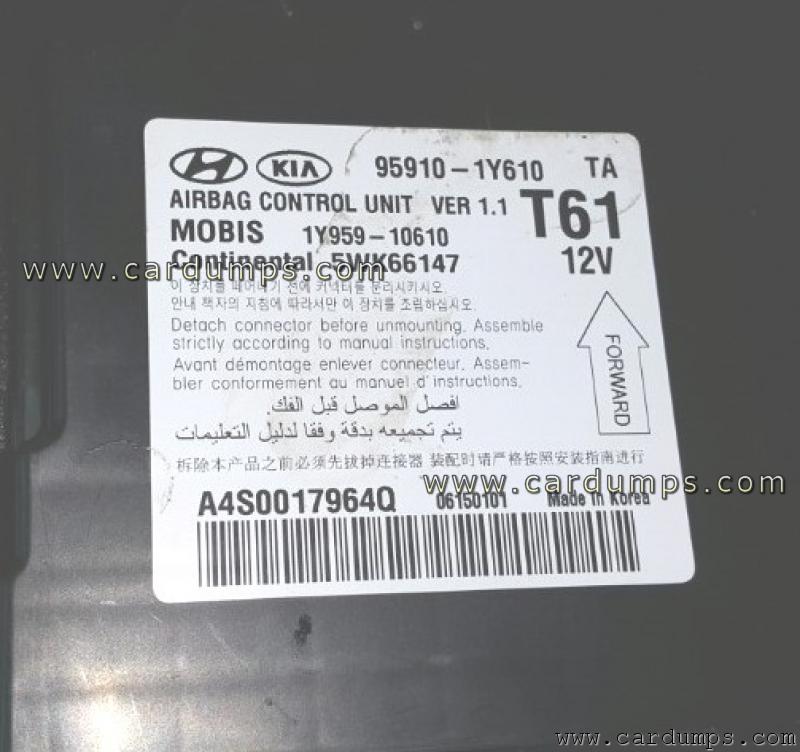 Kia Morning airbag 25128 95910-1Y610 Mobis 1Y959-10610 Continental 5WK66147