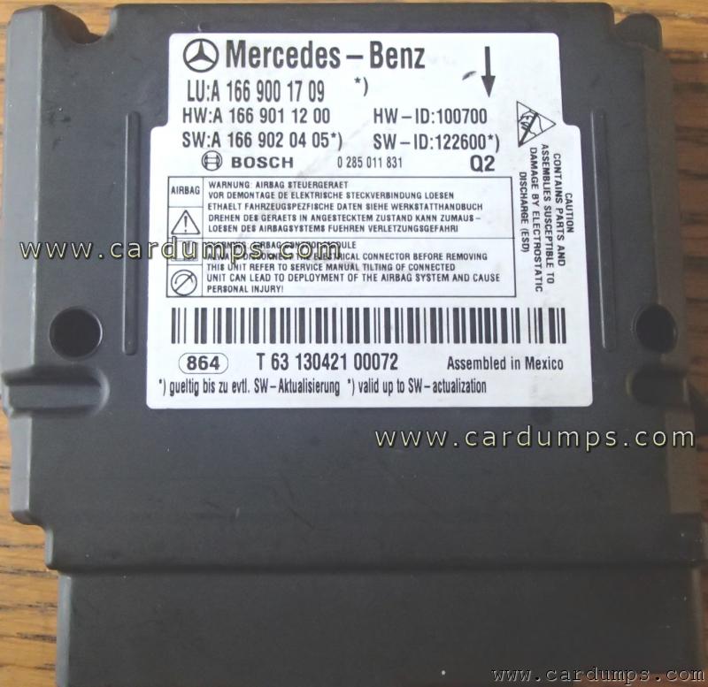 Mercedes W166 airbag 95128 A166 900 17 09 Bosch 0 285 011 831