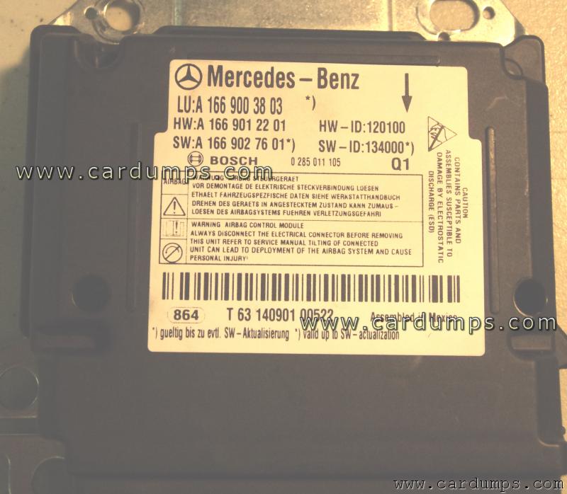 Mercedes W166 2015 airbag 95256 A1669003803 Bosch 0 285 011 105