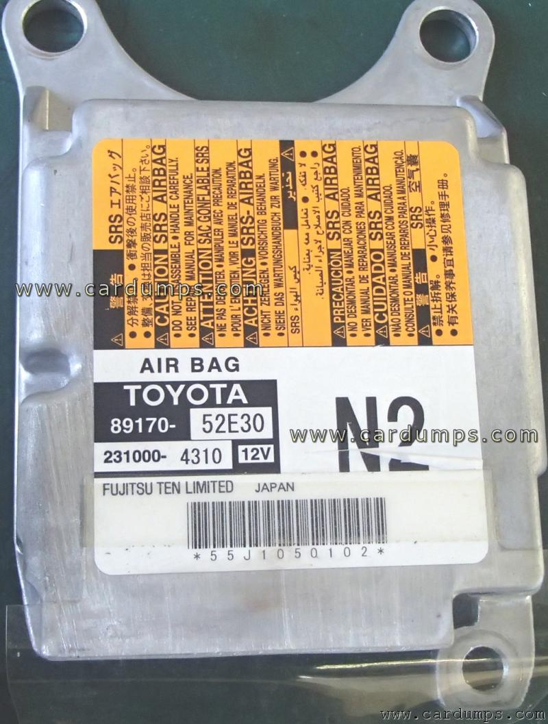 Toyota Yaris airbag 93c66 89170-52E30 Fujitsu Ten 231000-4310