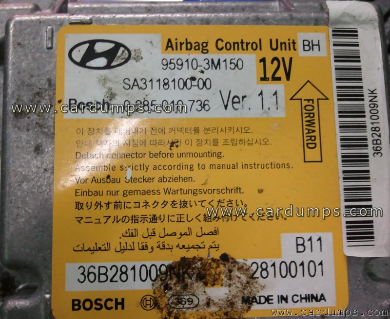 Hyundai Genesis airbag 95640 95910-3M150 Delphi SA3118100-00 Bosch 0 285 010 736