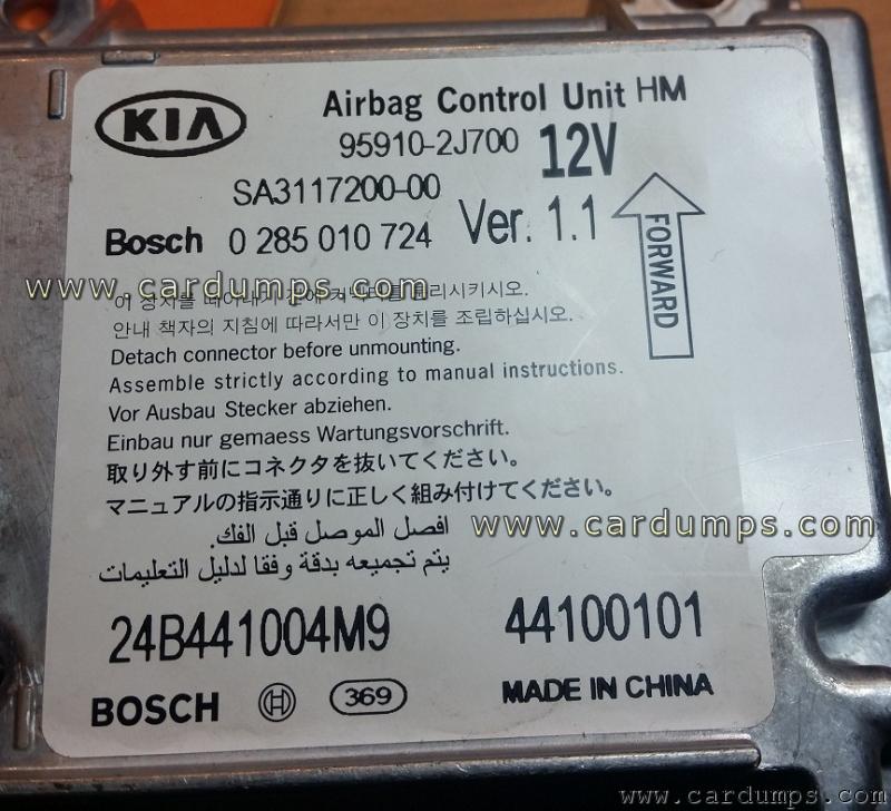 Kia Mohave 2013 airbag 95640 95910-2J700 SA3117200-00 Bosch 0 285 010 724