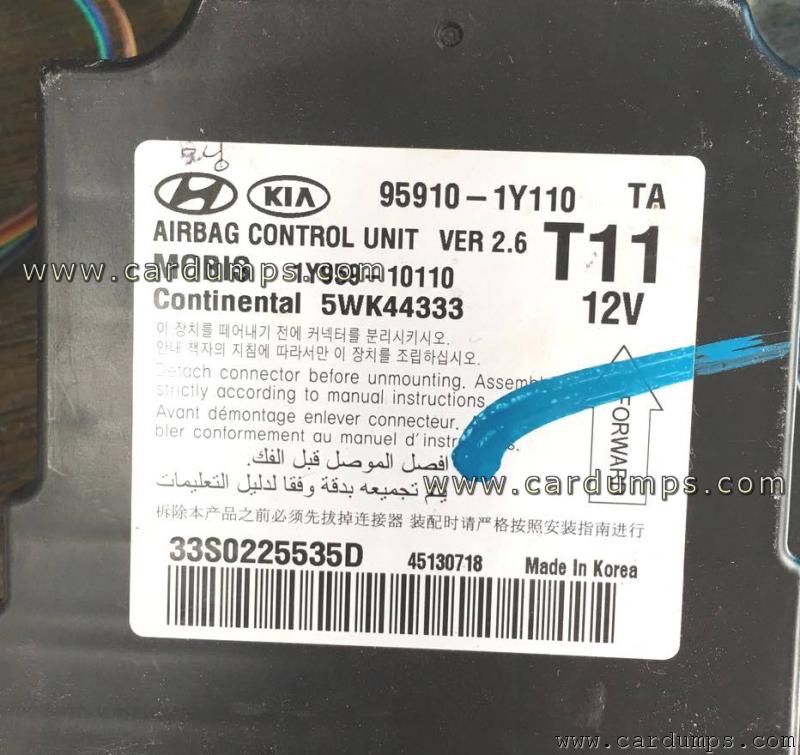 Kia Morning airbag 25128 95910-1Y110 Mobis 1Y959-10110 Continental 5WK44333