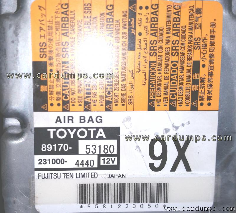 Lexus IS 250 airbag 93c66 89170-53180 Fujitsu Ten 231000-4440