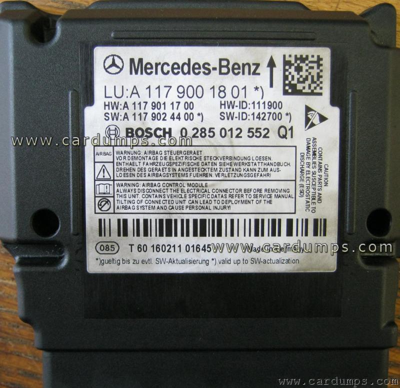 Mercedes W117 airbag 95256 A117 900 18 01 Bosch 0285 012 552