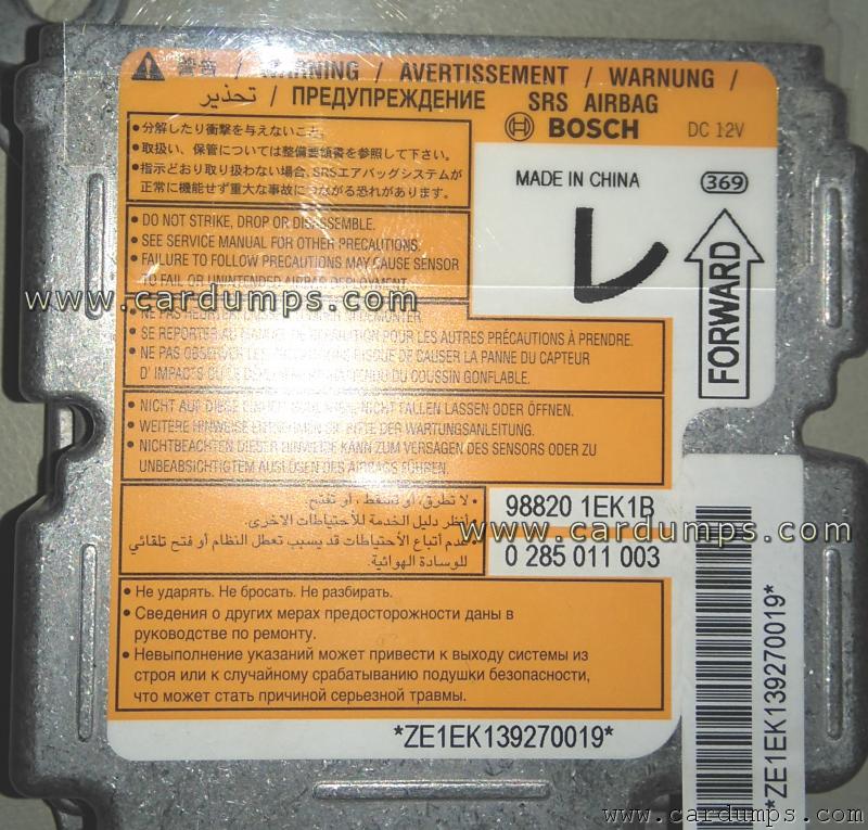 Nissan Versa airbag 95320 98820 1EK1B Bosch 0 285 011 003