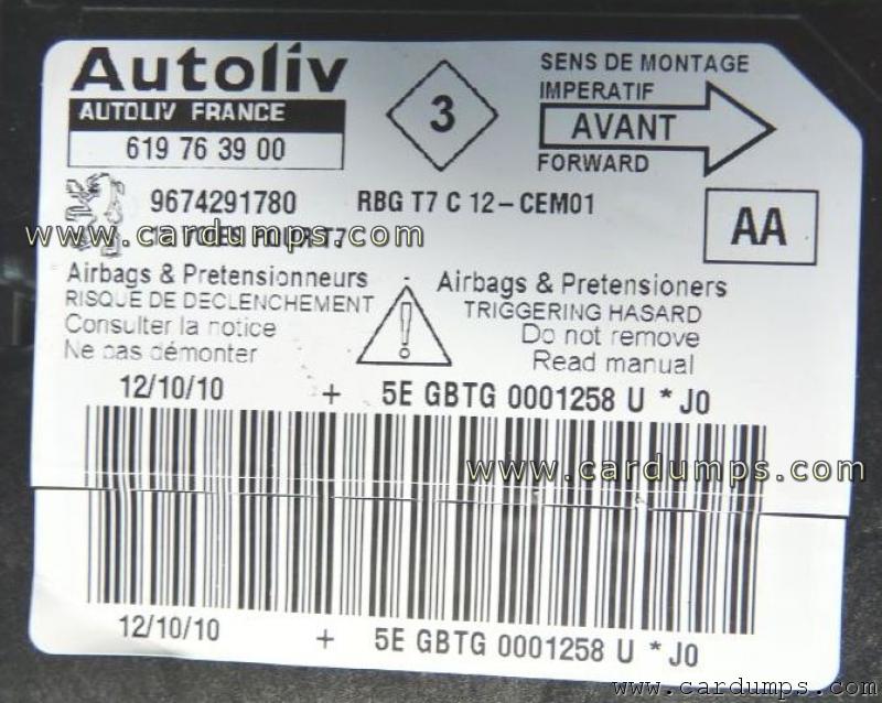 Peugeot 308 2010 airbag 95320 96 742 917 80 Autoliv 619 76 39 00