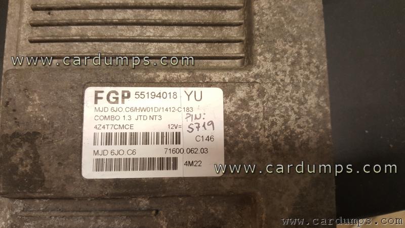 Opel Corsa 2006 engine Magneti Marelli Corsa/Combo C 1.3 JTD MPC555 Flash 55194018 7160006203