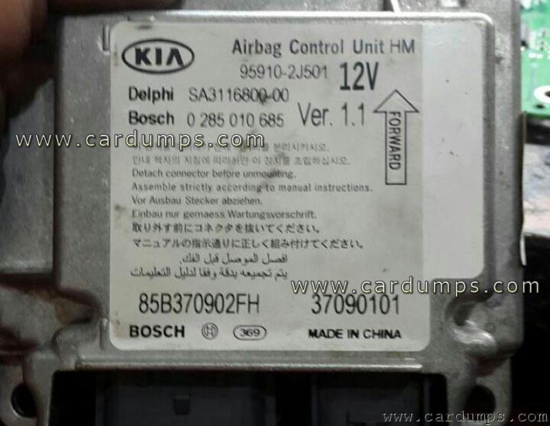 Kia Mohave airbag 95640 95910-2J501 Delphi SA3116800-00 Bosch 0 285 010 685