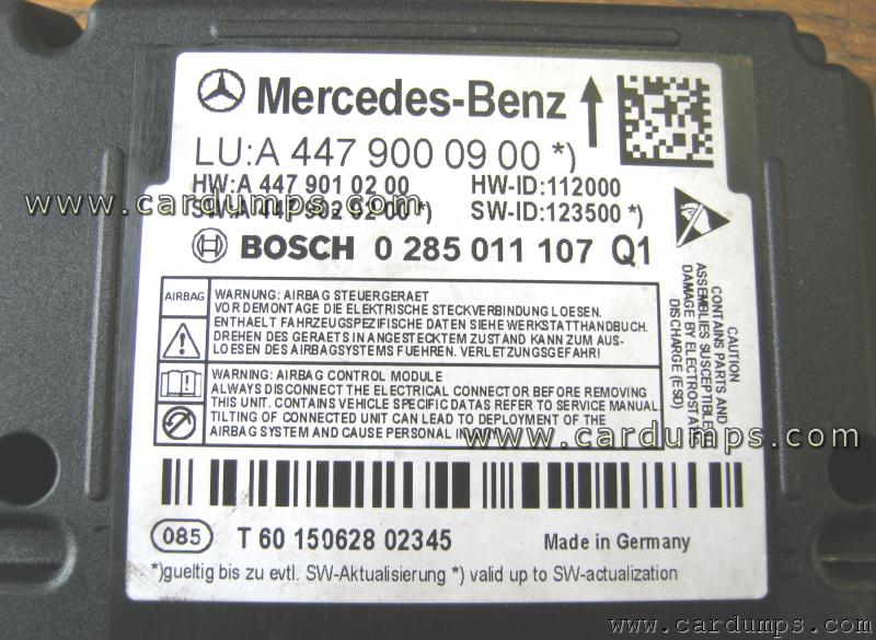 Mercedes W447 airbag 95256 A 447 900 09 00 Bosch 0 285 011 107