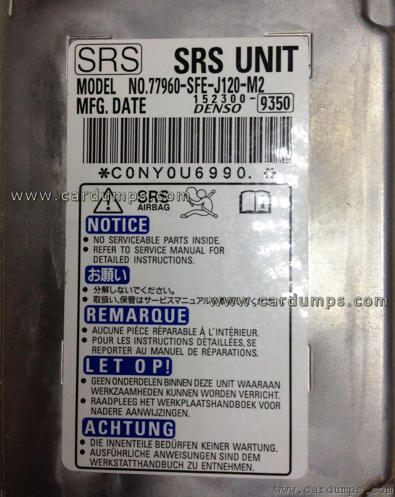 Honda Odyssey airbag 93c76 77960-SFE-J120-M2 Denso 152300-9350