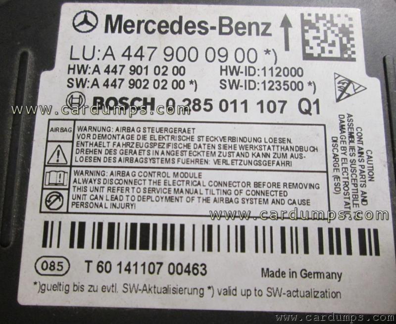 Mercedes W447 airbag 95256 A 447 900 09 00 Bosch 0 285 011 107