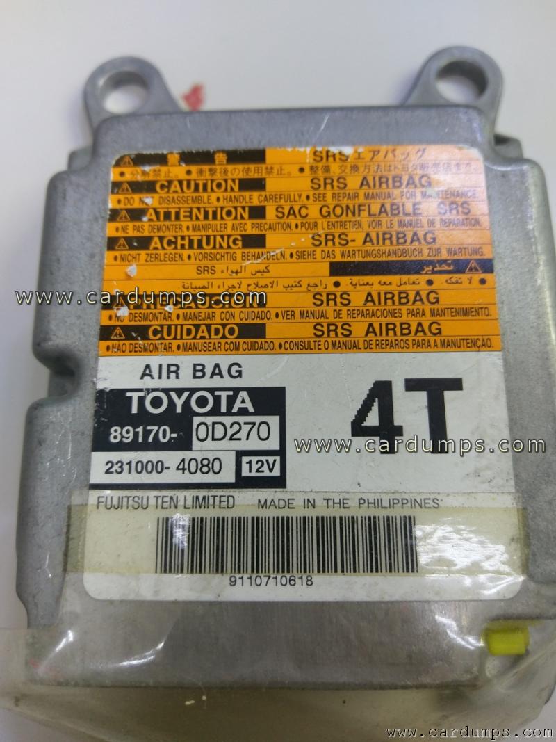 Toyota Yaris airbag 93c56 89170-0D270 Fujitsu Ten 231000-4080