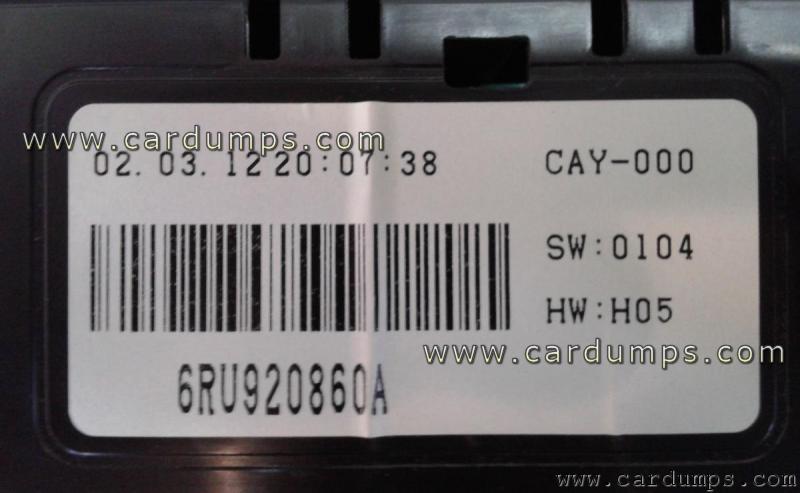 Volkswagen Polo 2012 dash 24c32 6RU920860A