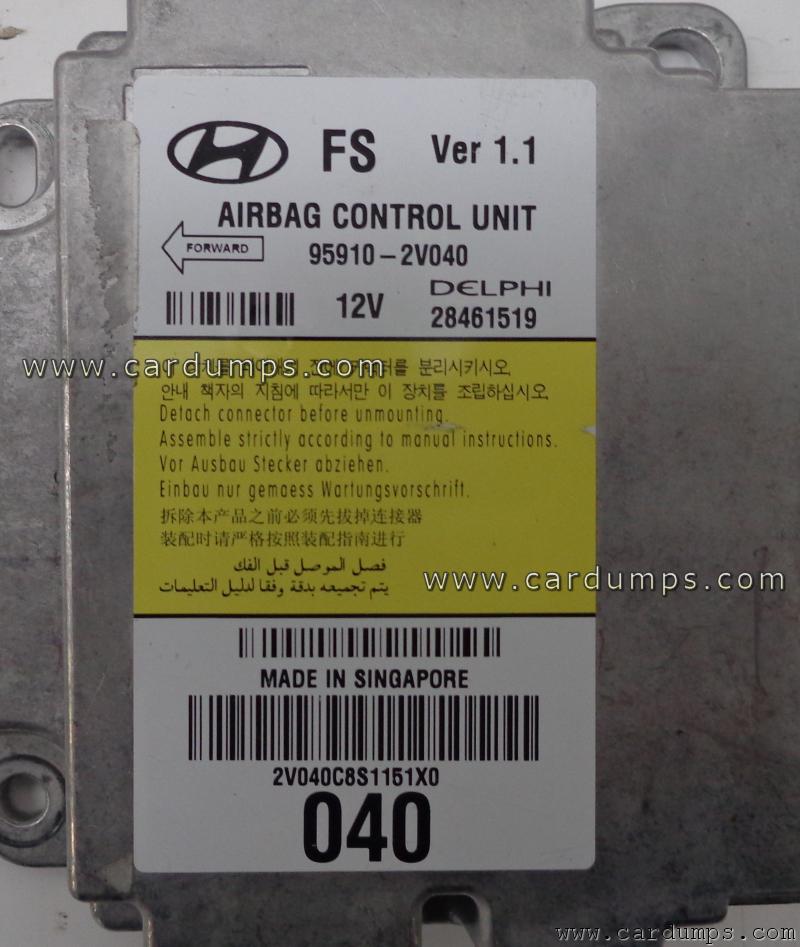 Hyundai Veloster airbag uPD70F3629 95910-2V040