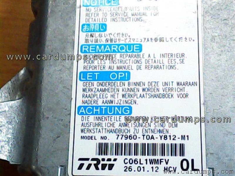 Honda CRV 2012 airbag 95640 77960-T0A-Y812-M1