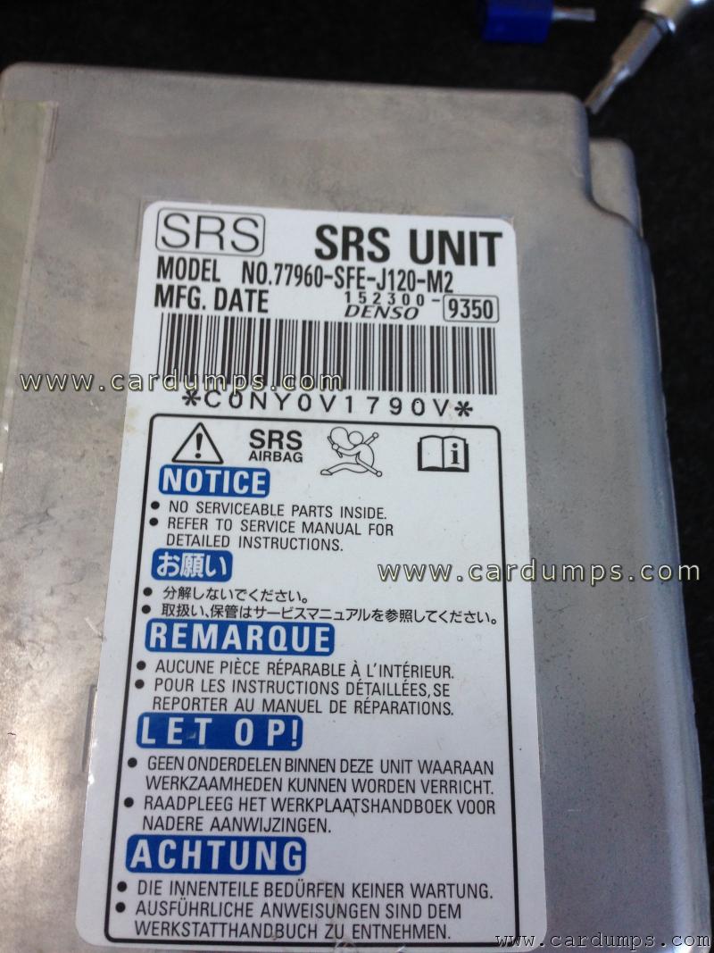 Honda Odyssey 2006 airbag S29430 77960-SFE-J120-M2 Denso 152300-9350